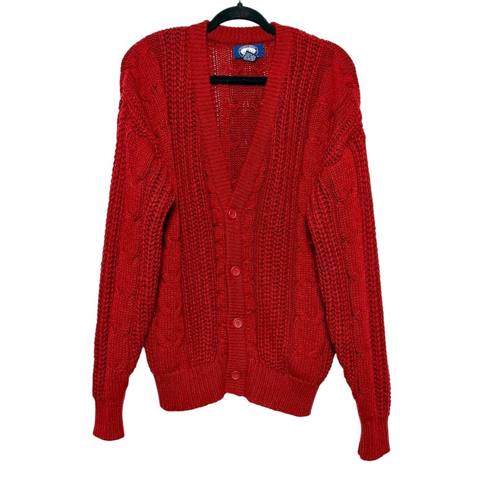 Knights Bridge Dark Academia Cable Knit Cardigan Mens Medium Vintage Heritage